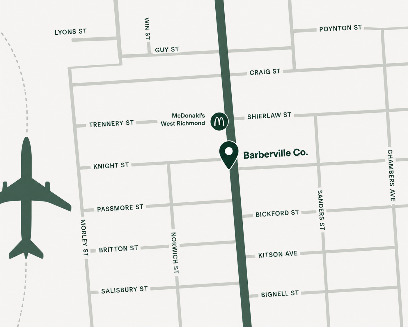 Map showing Barberville Co. on Marion Road in West Richmond, Adelaide